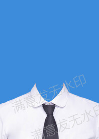 白色衬衫黑色领带证件照模板