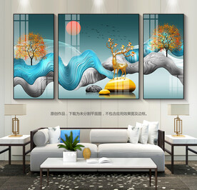 现代抽象艺术装饰画床头挂画