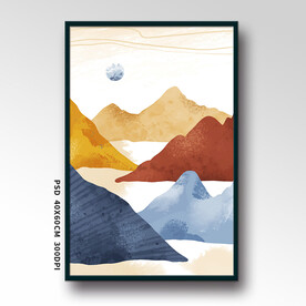 现代简约抽象山水