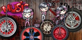 欧美工业风轮胎酒吧背景墙壁画