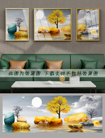 轻奢麋鹿装饰画