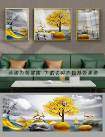 轻奢麋鹿装饰画