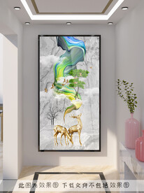 轻奢麋鹿装饰画