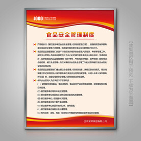 红色食品安全管理制度牌模板下载