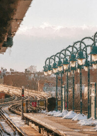 数字油画装饰画素材颓废铁路站台