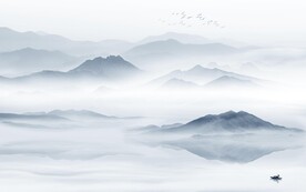 大气山水中式画 TIF分层 