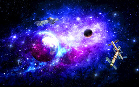 紫色宇宙星空星系背景