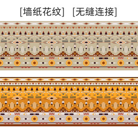 民俗风走廊过道背景墙纸图案花纹