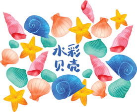 水彩贝壳