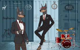 时尚男装店背景墙