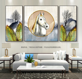 创意客厅装饰画沙发背景画三联画