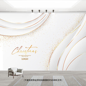 金色线条立体工装背景墙纸