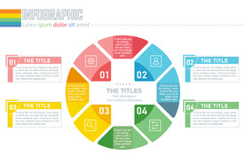 商务PPT四个分项圆形信息图表