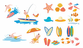 夏天矢量人物插画素材