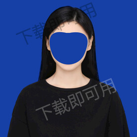 女生证件照黑T