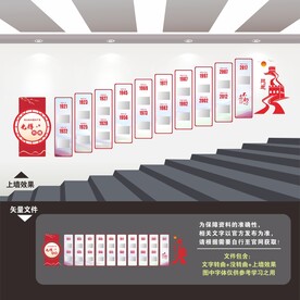 党的光辉历程党史楼梯楼道党建墙