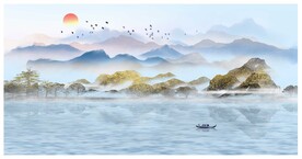 新中式意境山水画