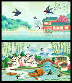 国潮  江南水乡