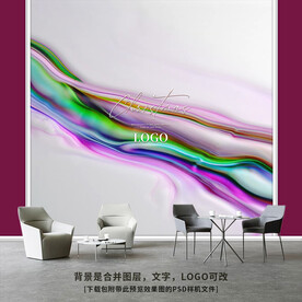 抽象线条艺术背景墙