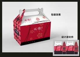 蛋糕西点包装效果图+平面图 