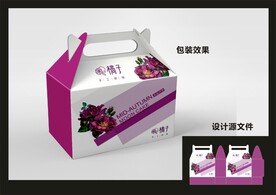 蛋糕西点包装效果图+平面图 