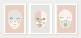 抽象线条人物简约装饰画