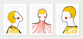 抽象线条人物简约装饰画