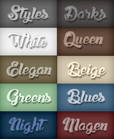 明暗鲜明立体特效字PSD模板