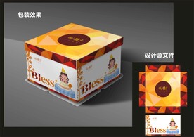 蛋糕西点包装效果图+平面图 