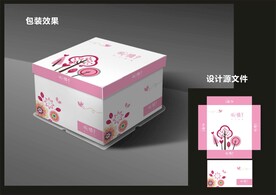 蛋糕西点包装效果图+平面图 