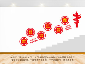 核心价值观楼梯文化墙