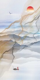 高端意境山水玄关