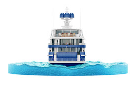 游艇轮船模型样机PSD素材