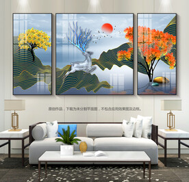 抽象客厅装饰画玄关三联画挂画