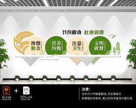 节约粮食杜绝浪费文化墙