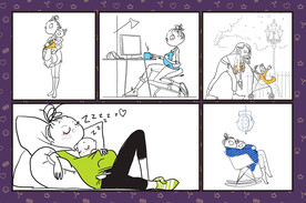 矢量手绘亲子漫画