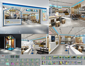 饮品店效果加施工图