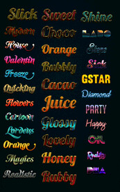 质感流光特效字模板