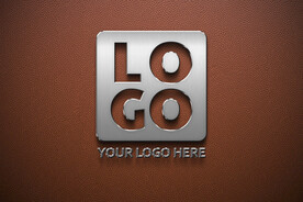 皮革金属logo样机