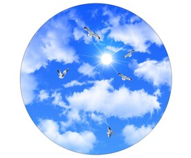 蓝天白云圆形大图