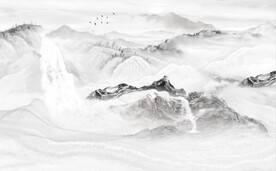 新中式大理石纹水墨山水