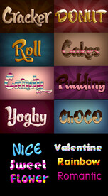 中英文食品甜美字体特效字