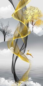 喷绘装饰画玄关隔断