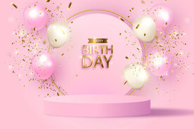 优雅的生日海报