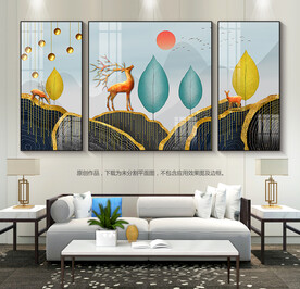 创意现代简约客厅装饰画晶瓷画