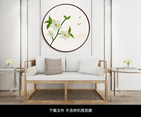 圆形花卉装饰画