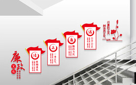 楼梯廉政文化墙展板