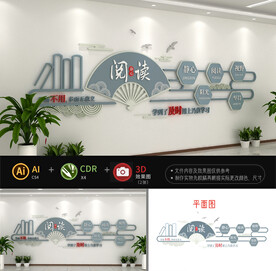 图书馆阅读文化墙
