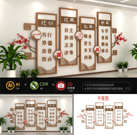 一训三风校园文化墙