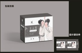 女性花茶包装效果图+平面图 